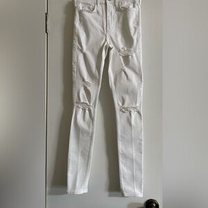Hollister White Ripped Skinny Jeans